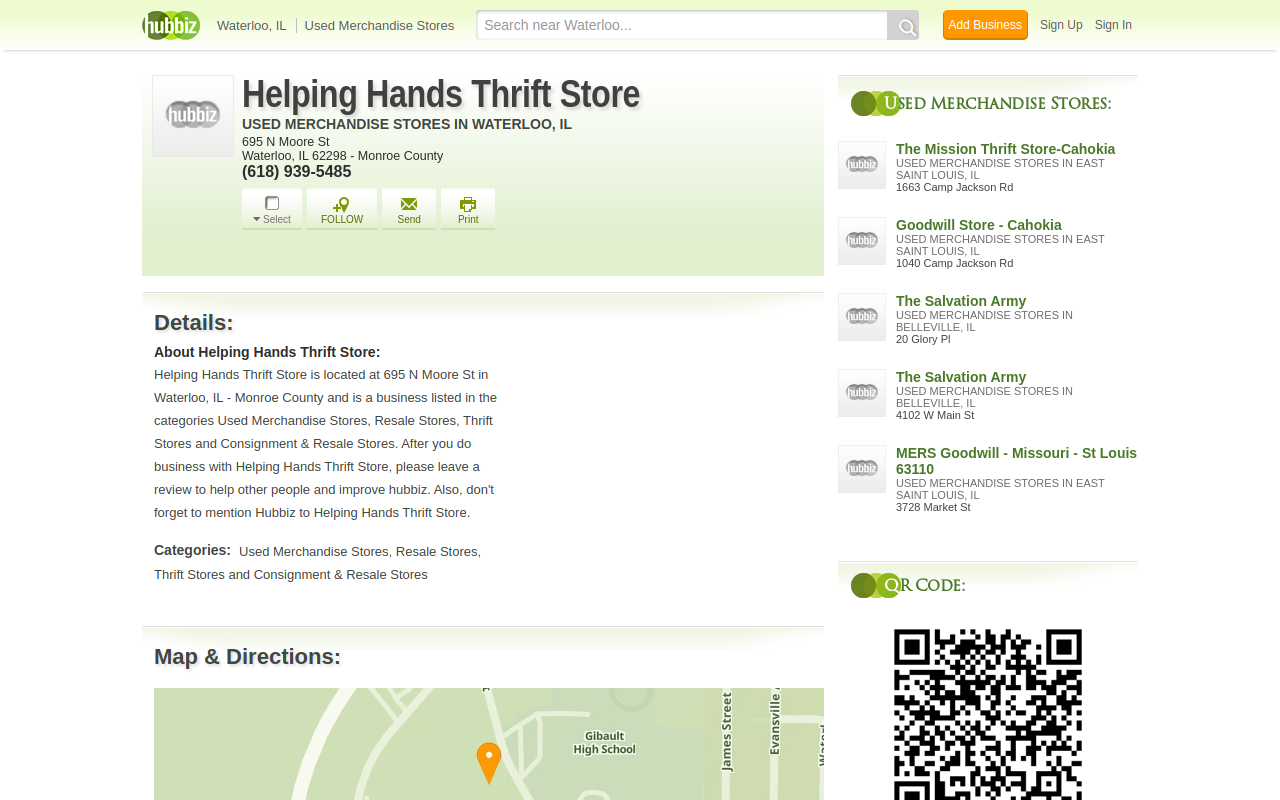 Helping Hand Thrift Store website preview
