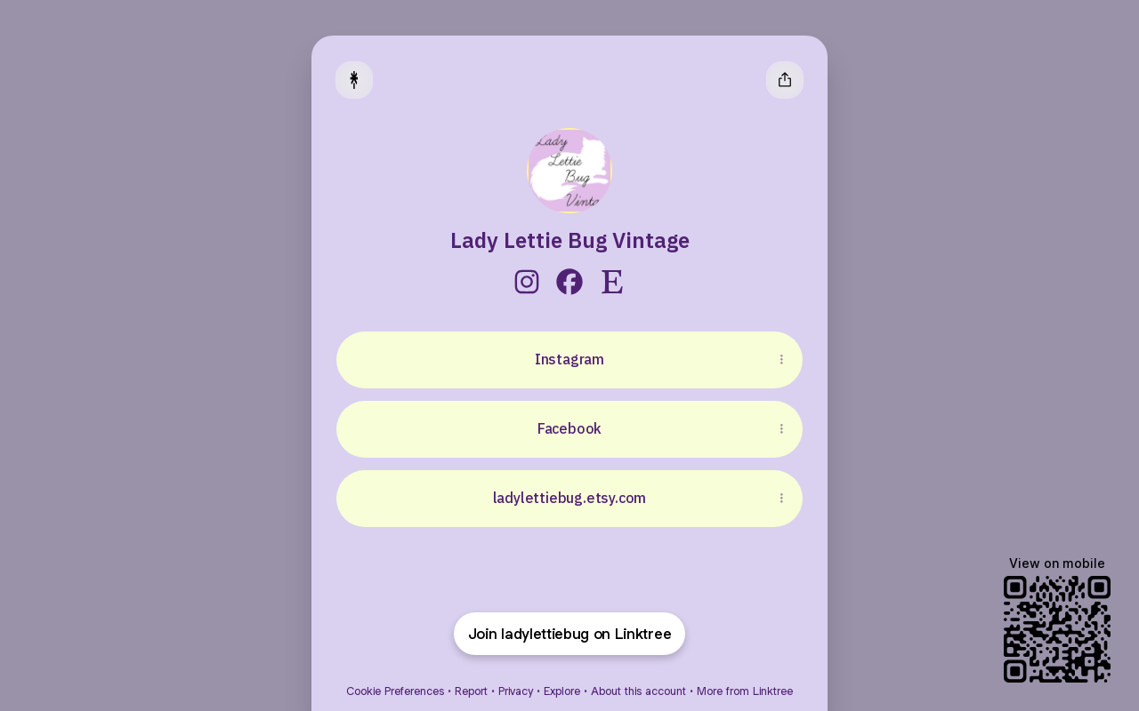 Lady Lettie Bug Vintage website preview