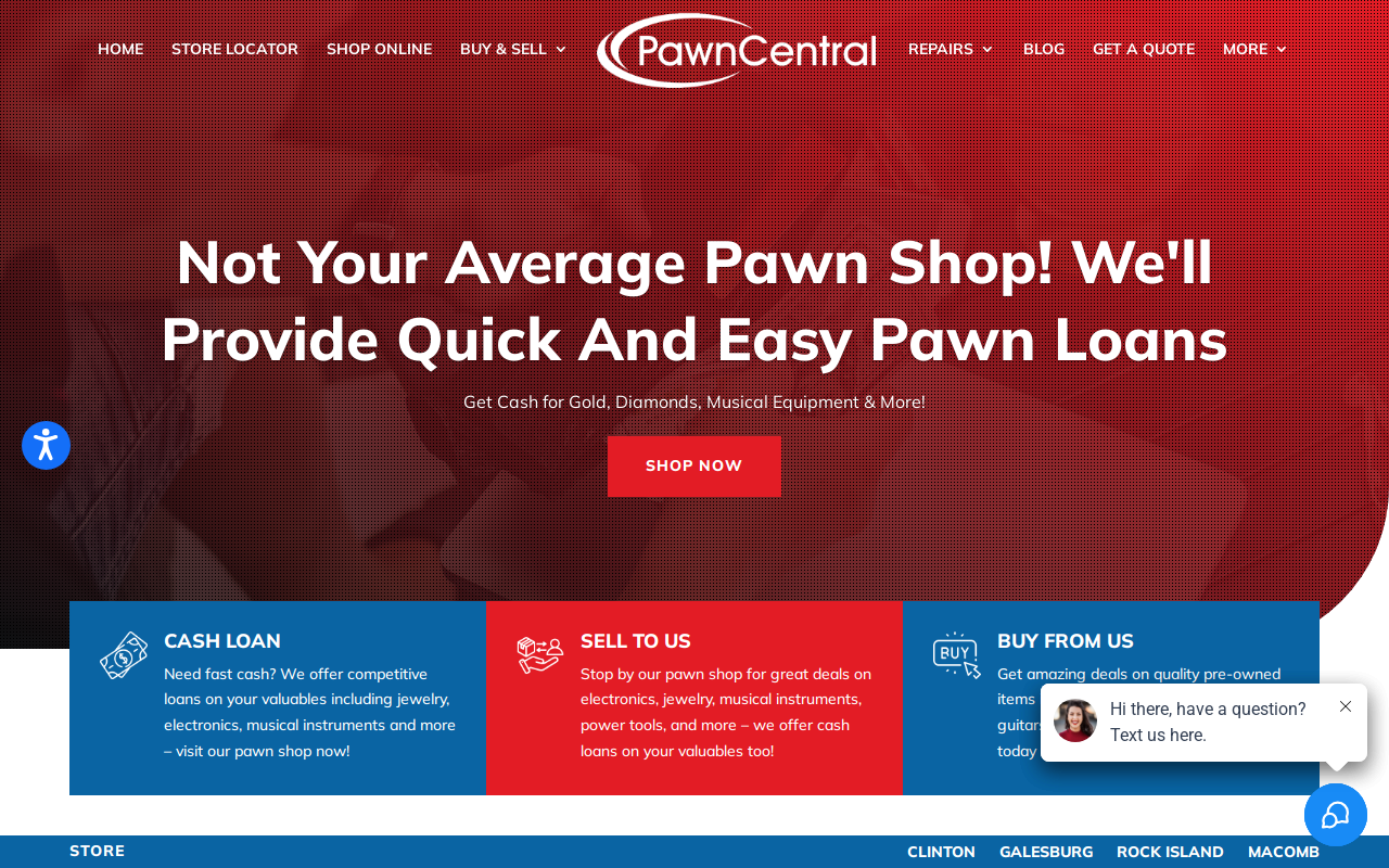 Pawn Central website preview
