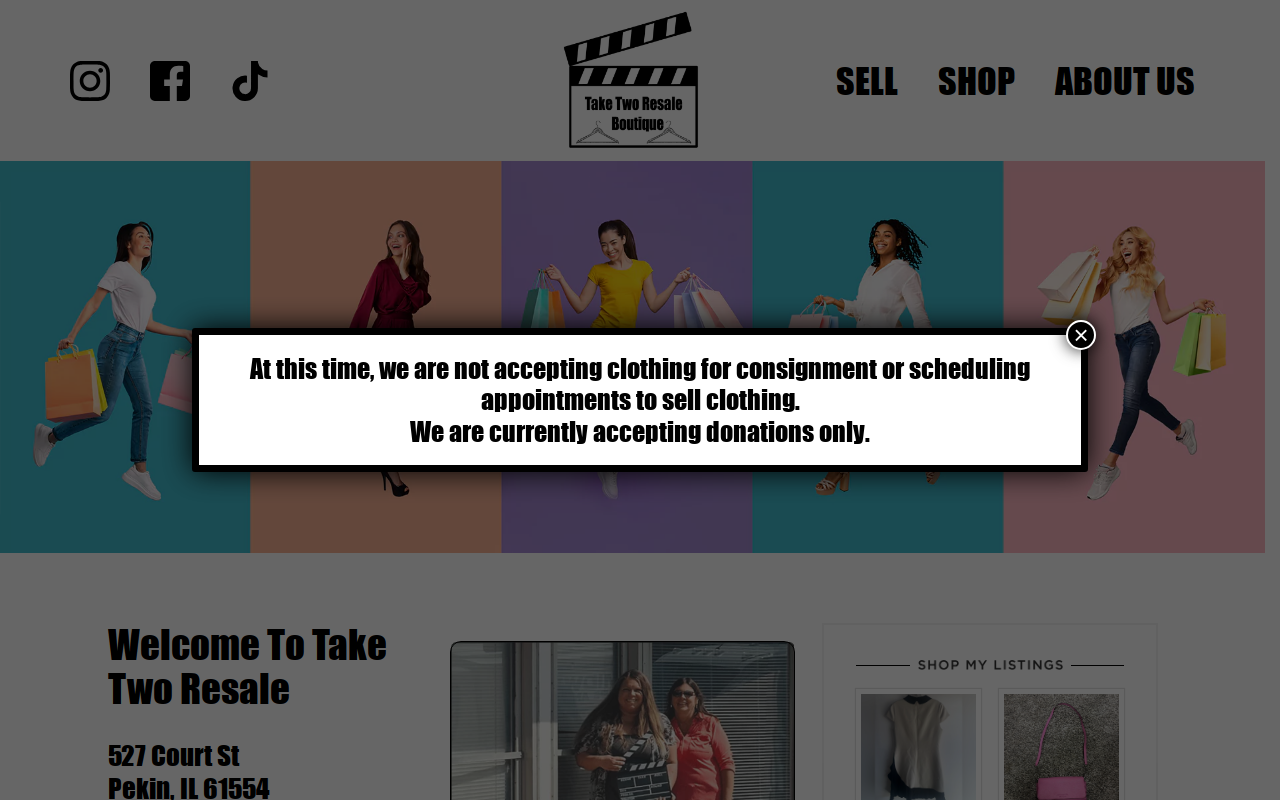 Take Two Resale Boutique website preview