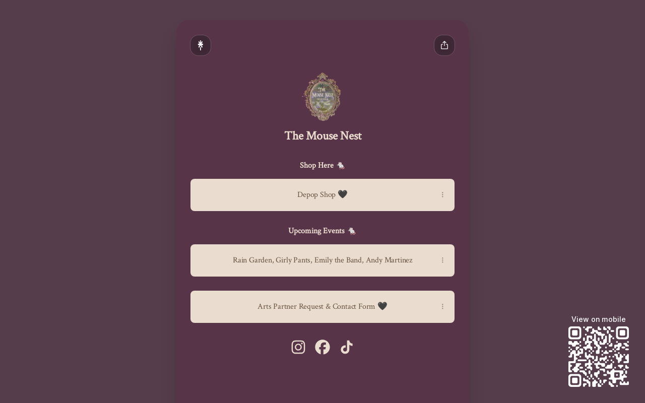 The Mouse Nest website preview