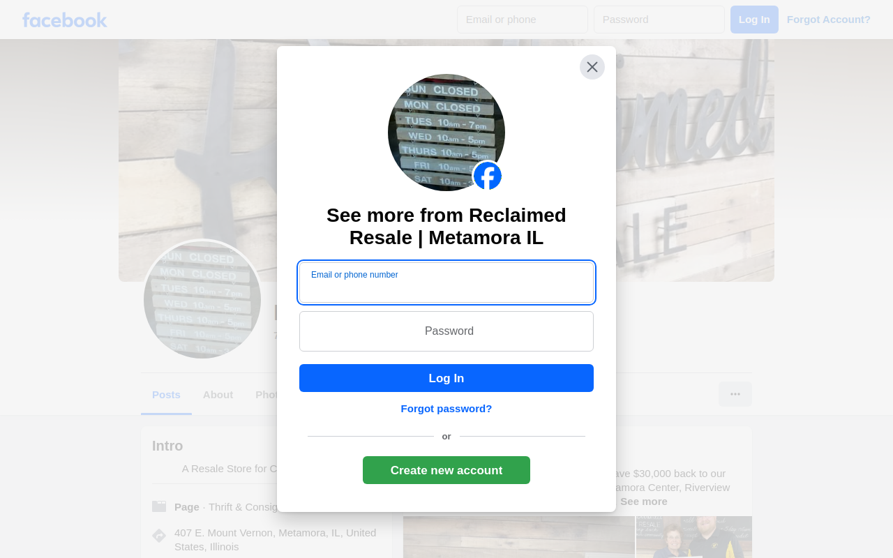 Reclaimed Resale website preview