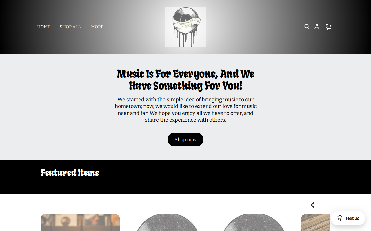 Re-Spun Records & Resale website preview