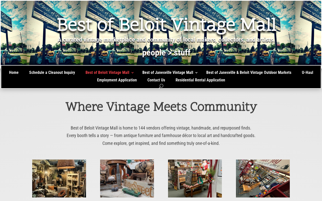 Best of Beloit Vintage Mall website preview