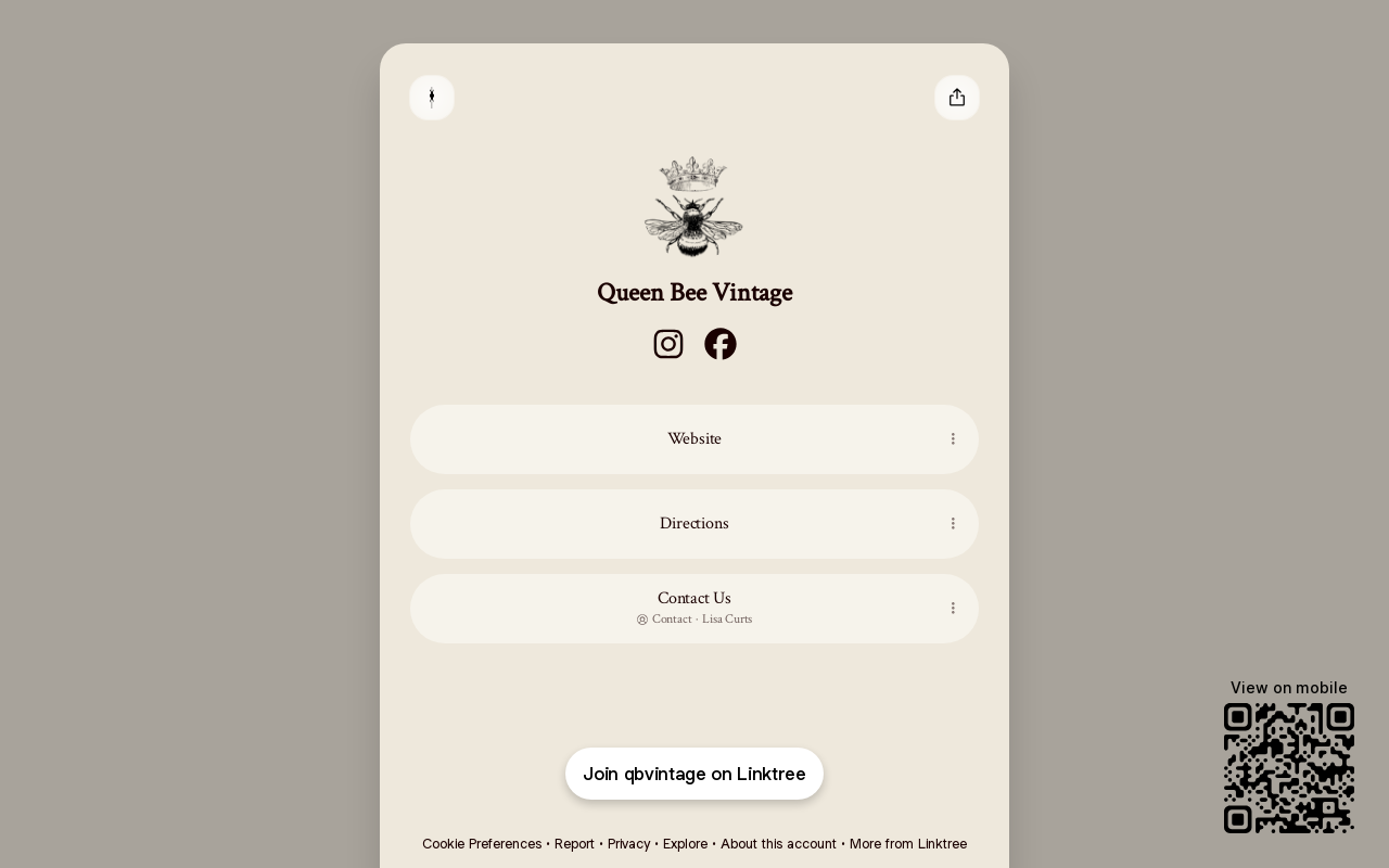 Queen Bee Vintage website preview
