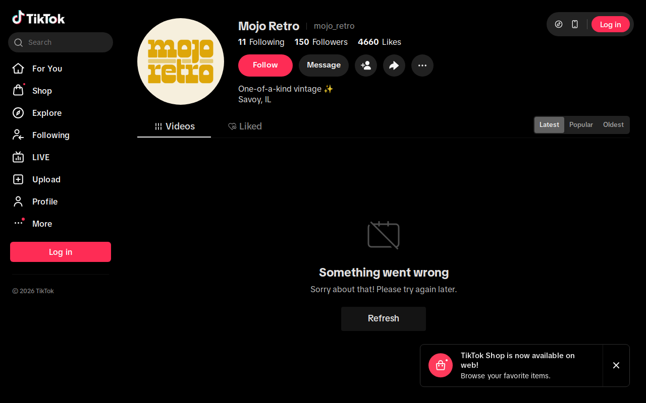 Mojo Retro website preview