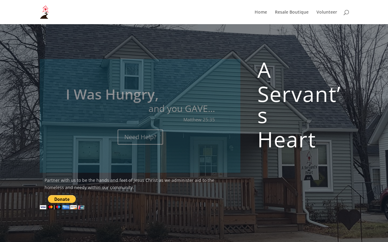 A Servants Hearts Resale Boutique website preview