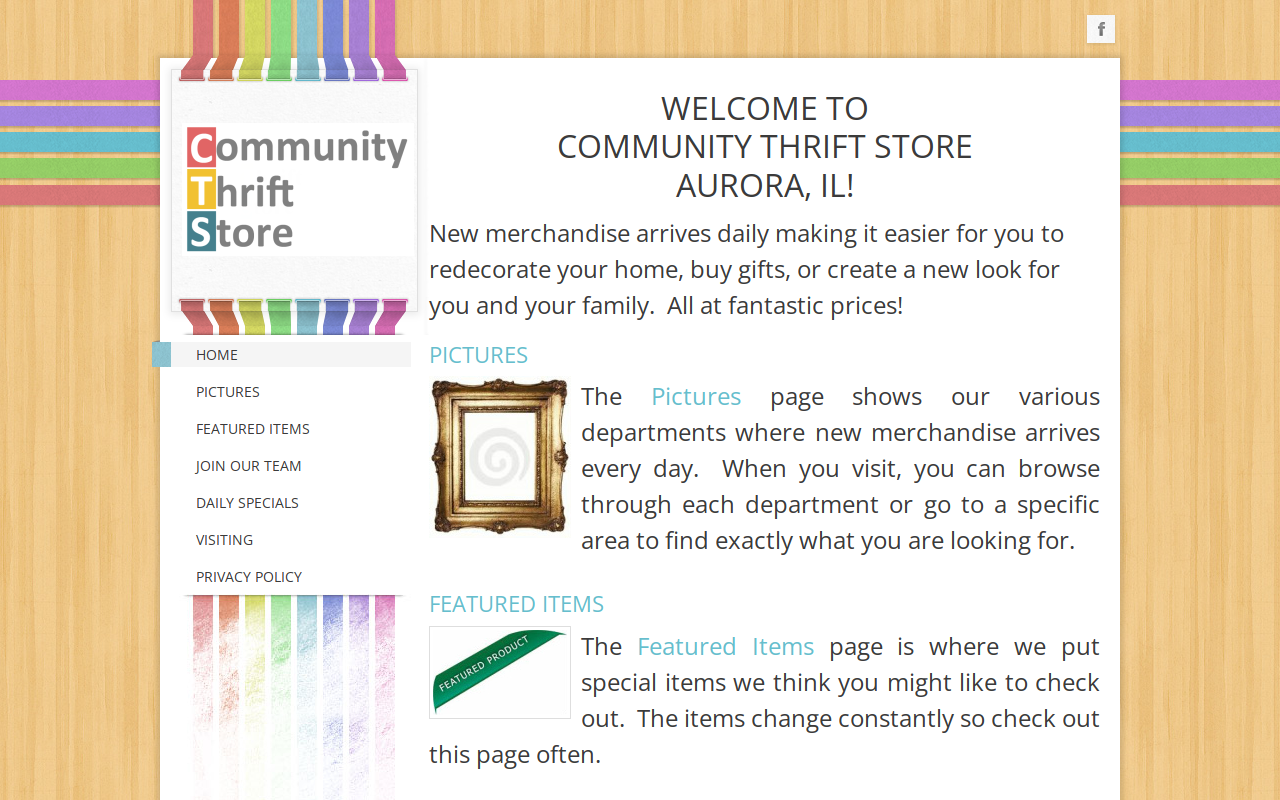 Community Thrift Store website preview