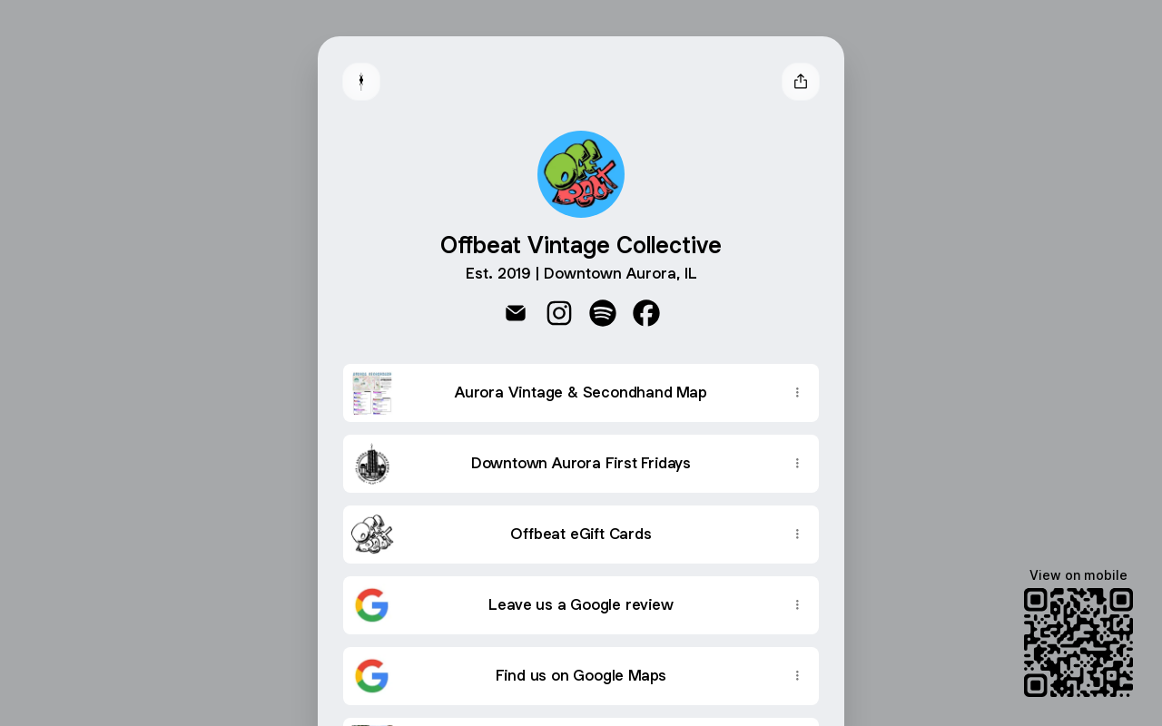 Offbeat Vintage Collective website preview