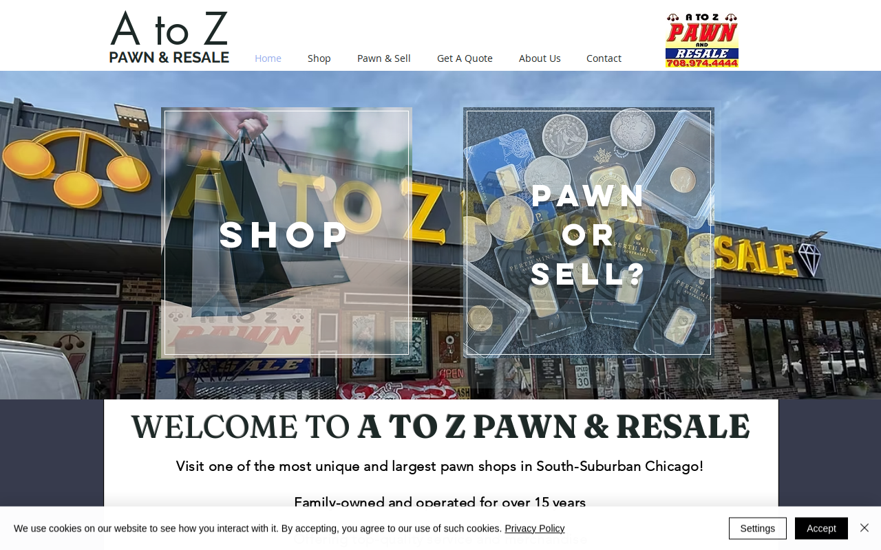 A To Z Pawn & Resale website preview