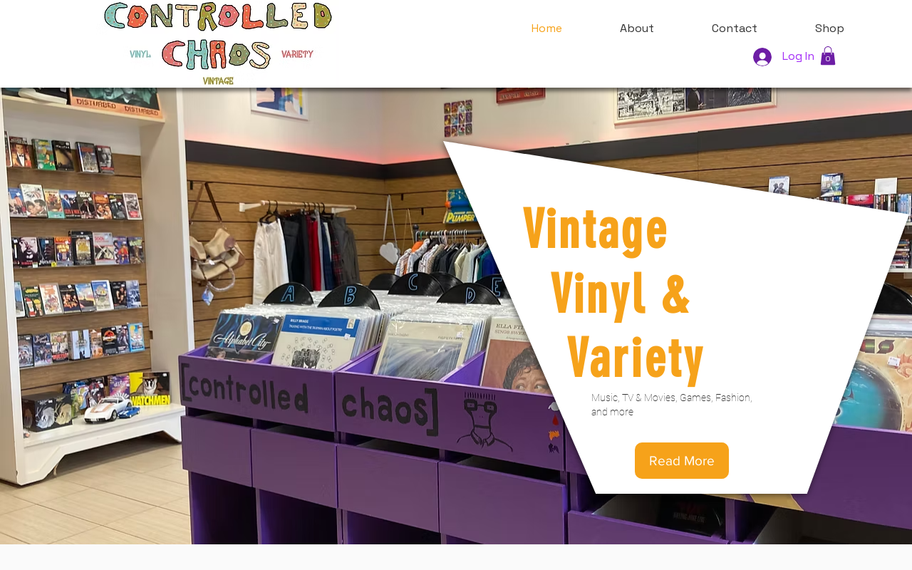 Controlled Chaos Vintage Vinyl and Variety website preview