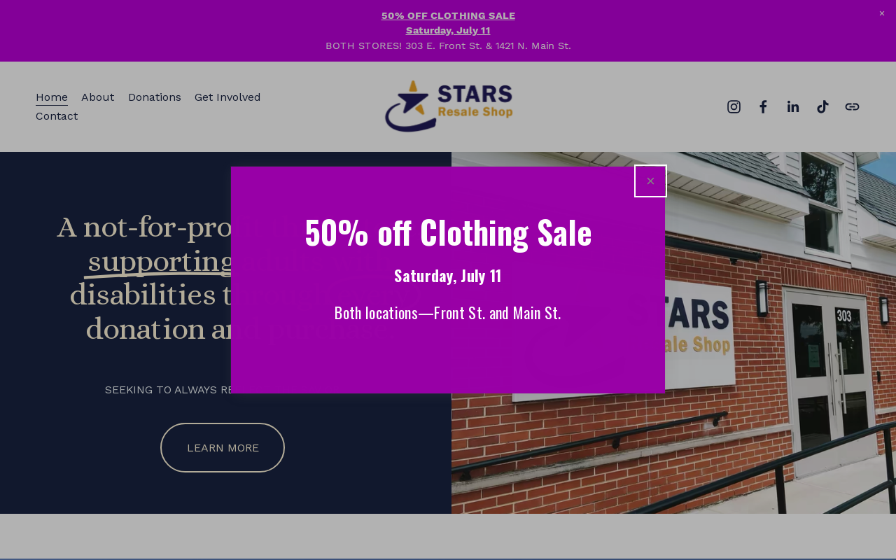Stars Resale Shop website preview
