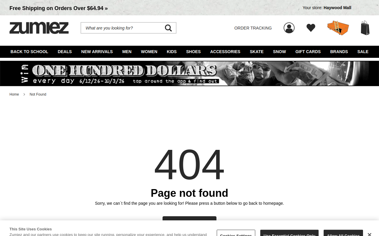 Zumiez website preview