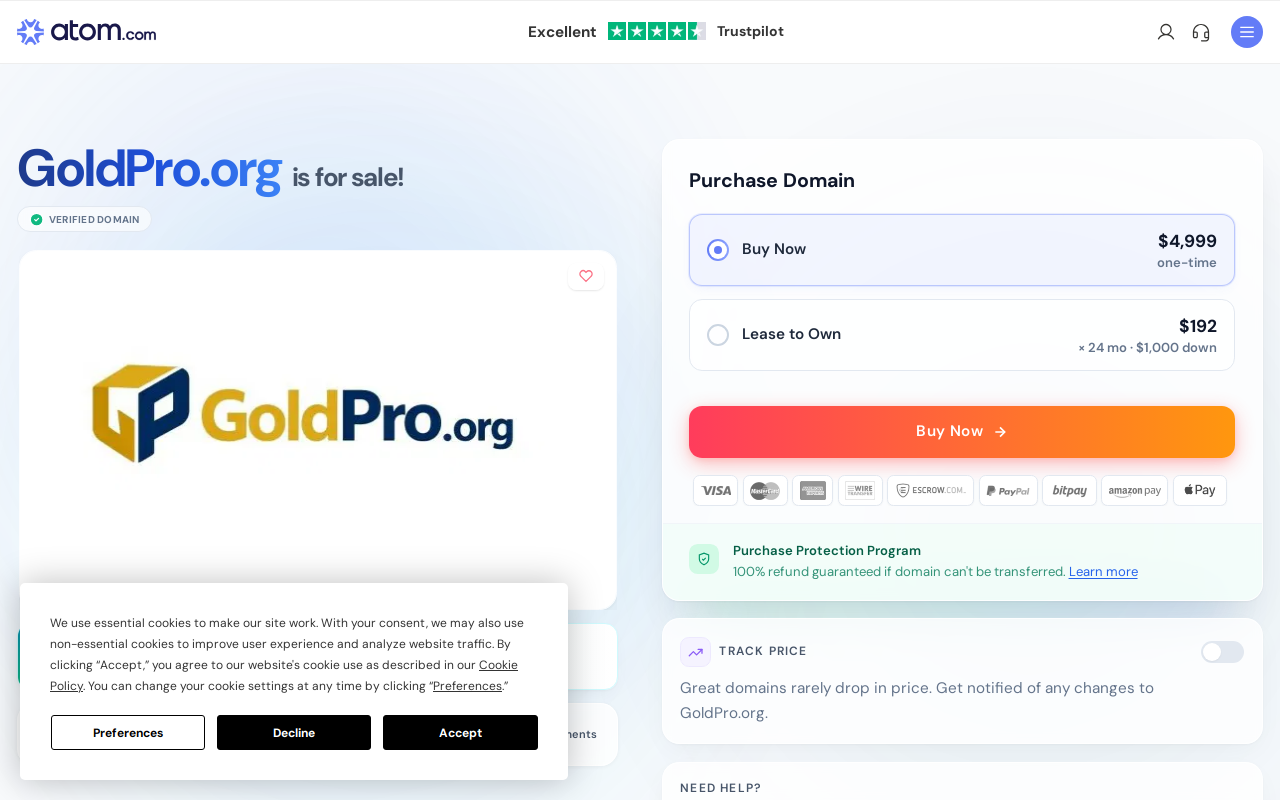 Goldpro website preview