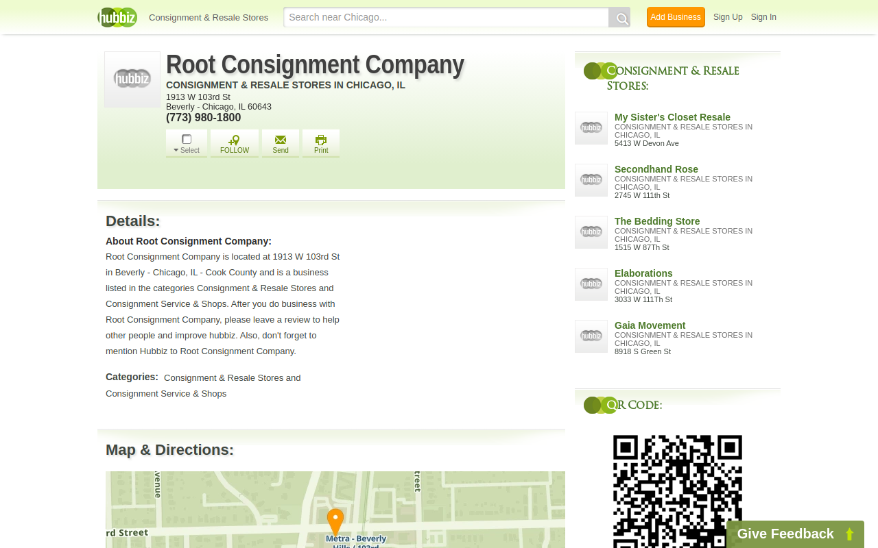 Root Consignment Company website preview
