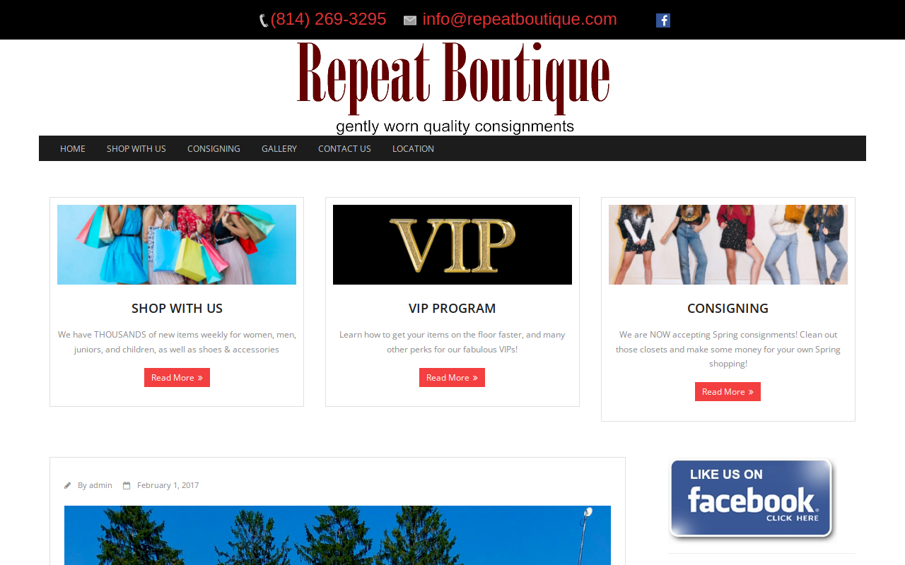 Repeat Boutique website preview