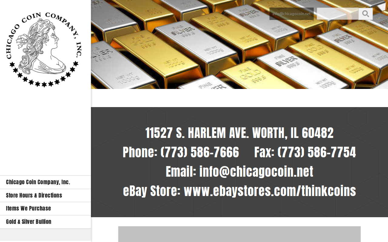 Chicago Coin Company website preview