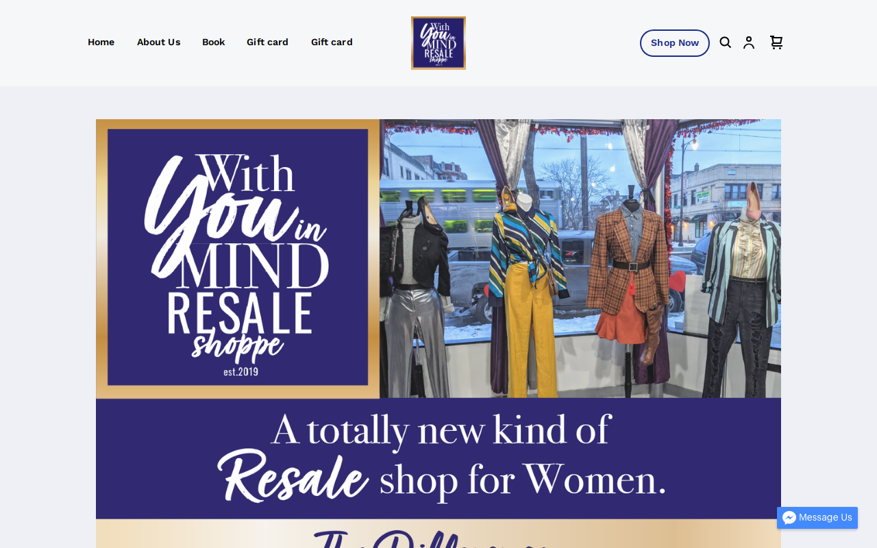 With You In Mind Resale Shoppe website preview
