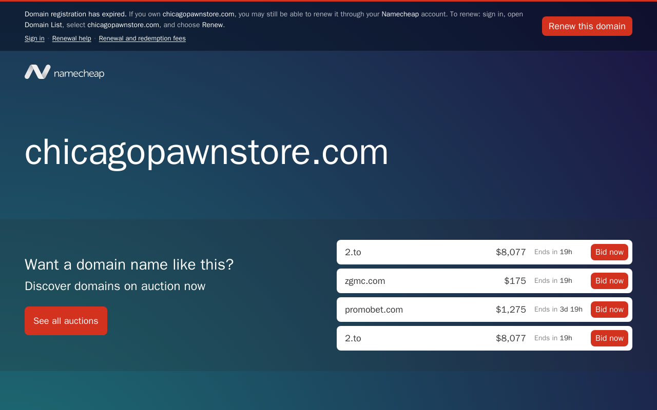 Chicago Pawn Store website preview