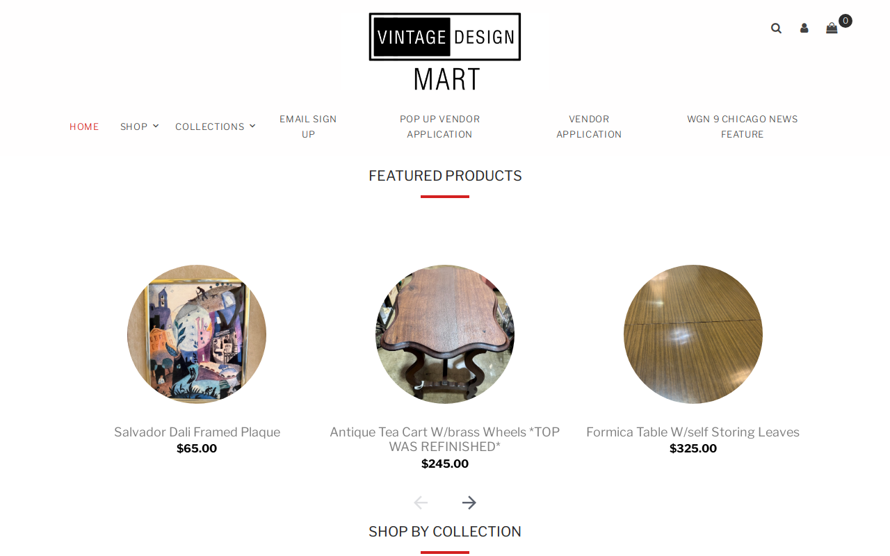 Vintage Design Mart website preview