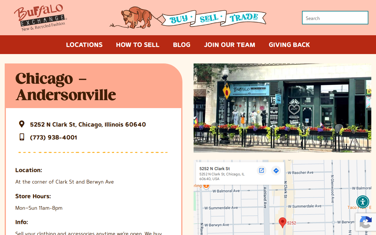 Buffalo Exchange website preview