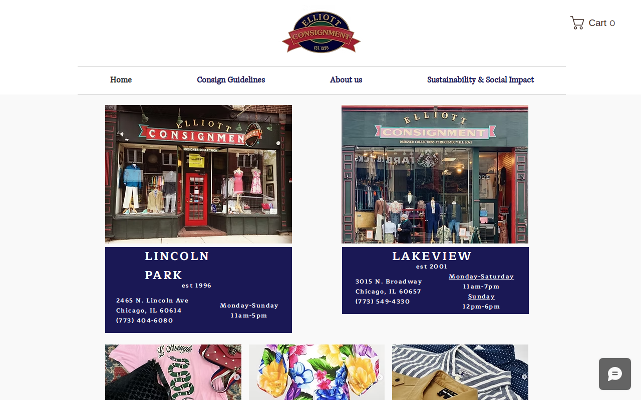 Elliott Consignment website preview