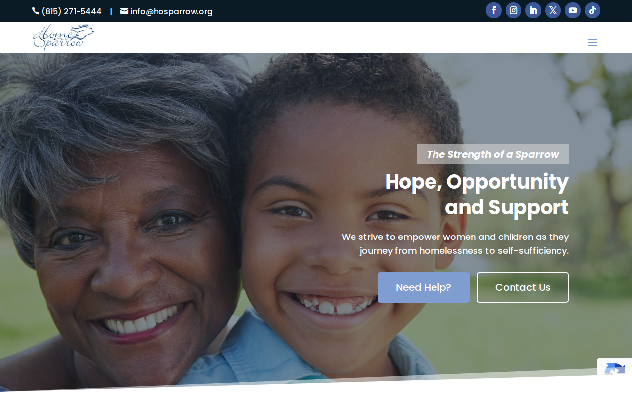 Sparrow’s Nest & Community Threads Thrift Stores website preview