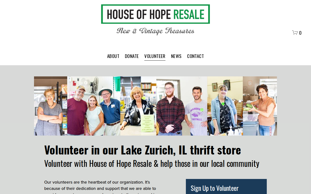 House of Hope Resale website preview
