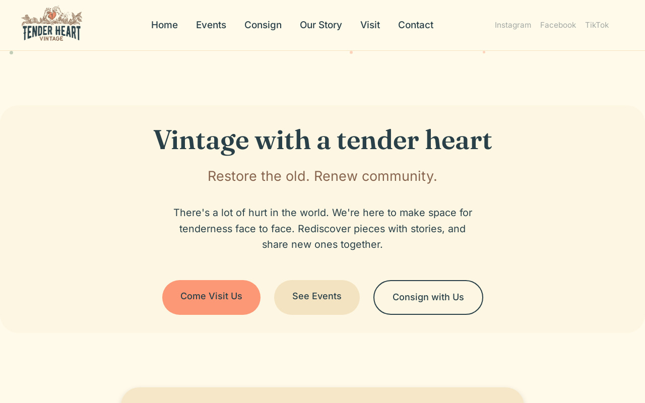 Tender Heart Vintage website preview