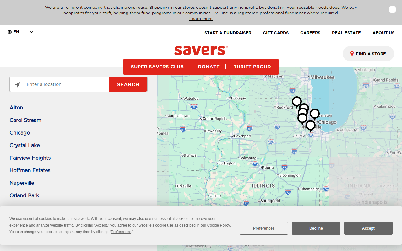 Donation Drop Spot website preview