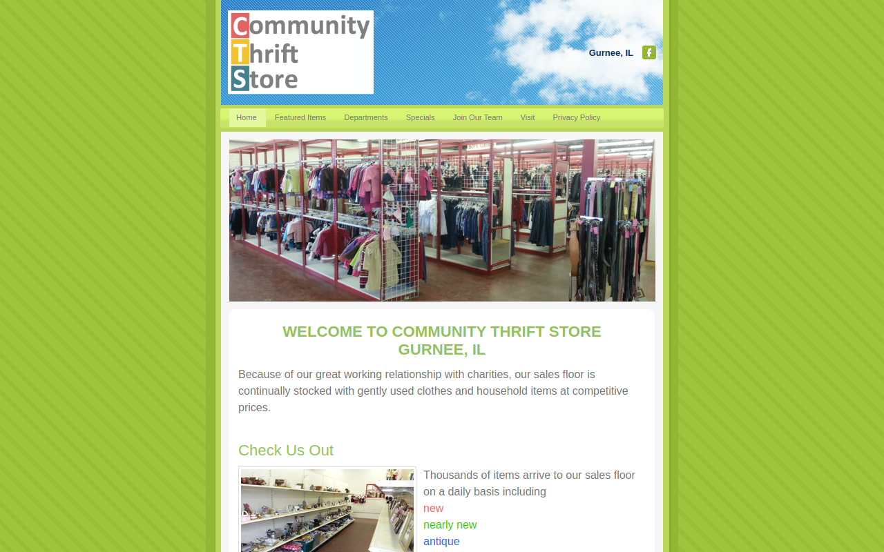 Community Thrift Store website preview