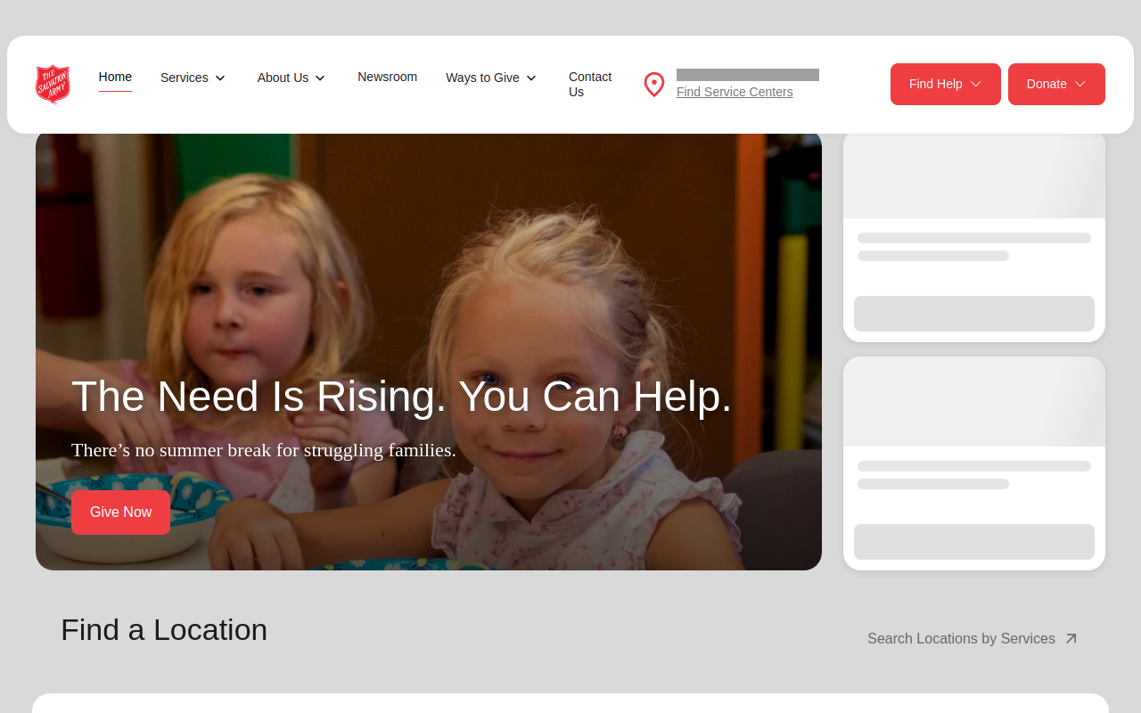 The Salvation Army Family Store and Donation Center website preview