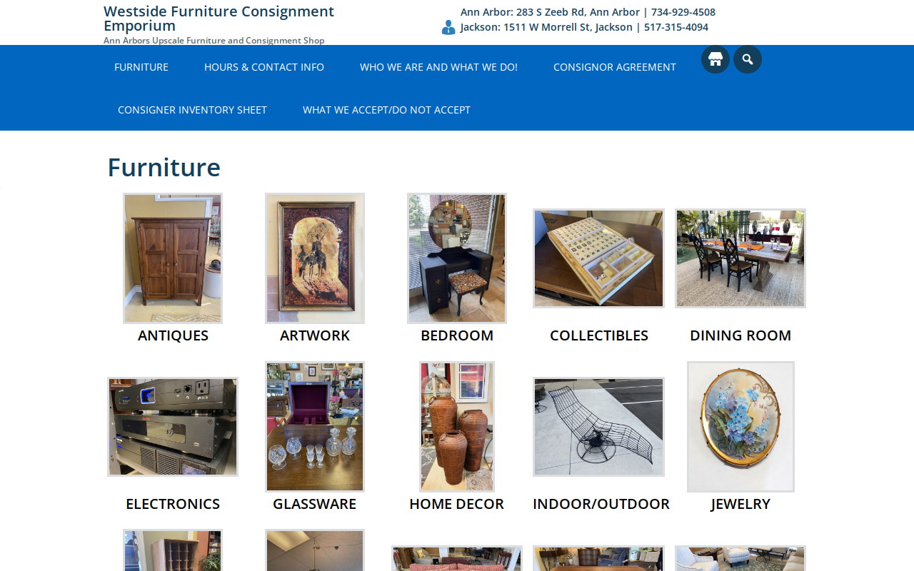 Westside Furniture Consignment Emporium website preview