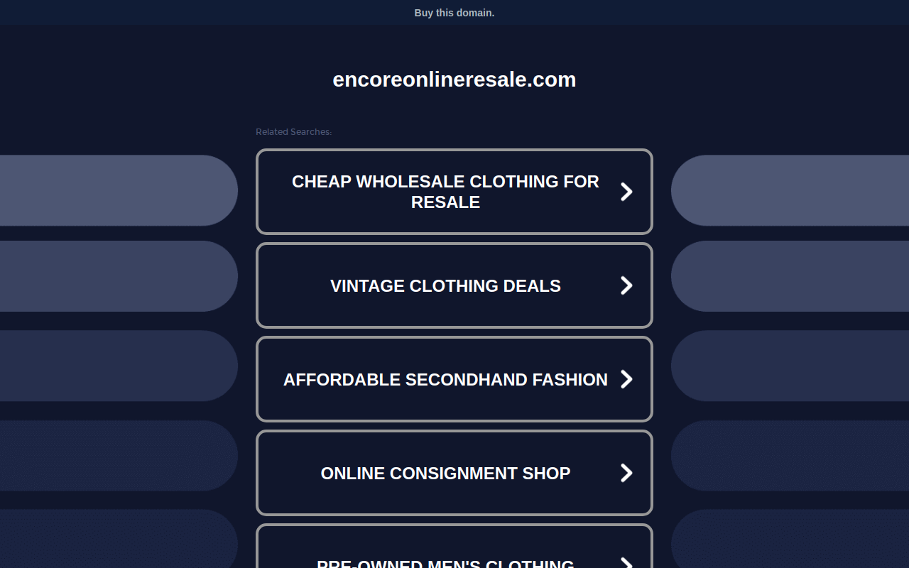 Encore Online Resale website preview