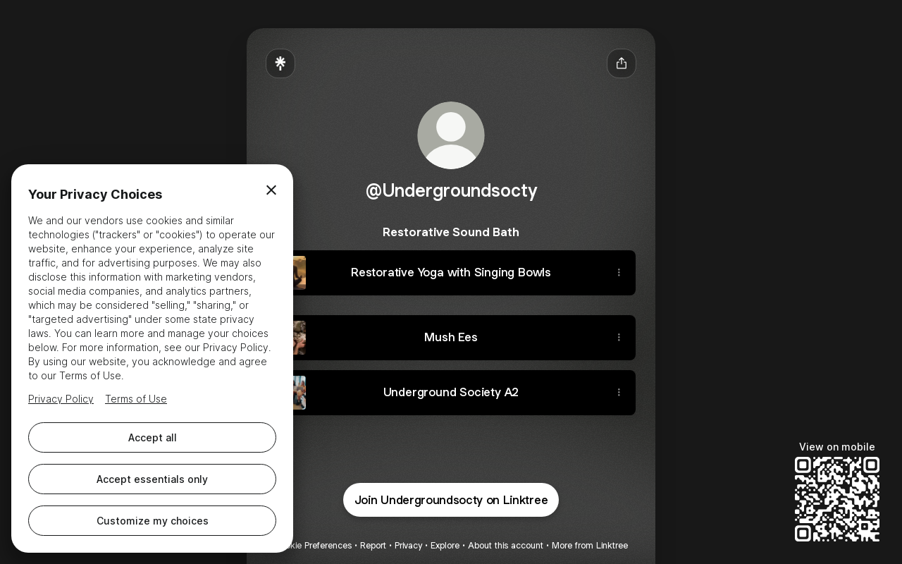 Underground Society website preview