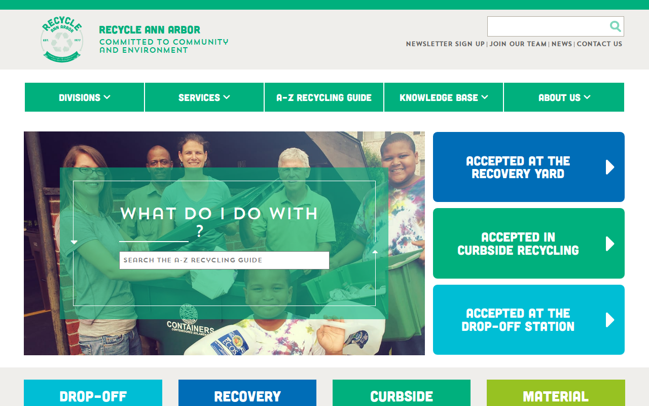Recycle Ann Arbor's Reuse Center website preview