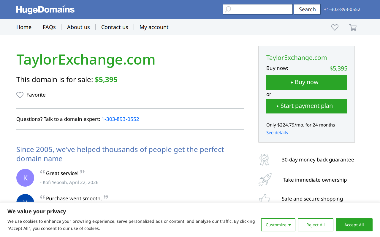 Taylor Exchange website preview