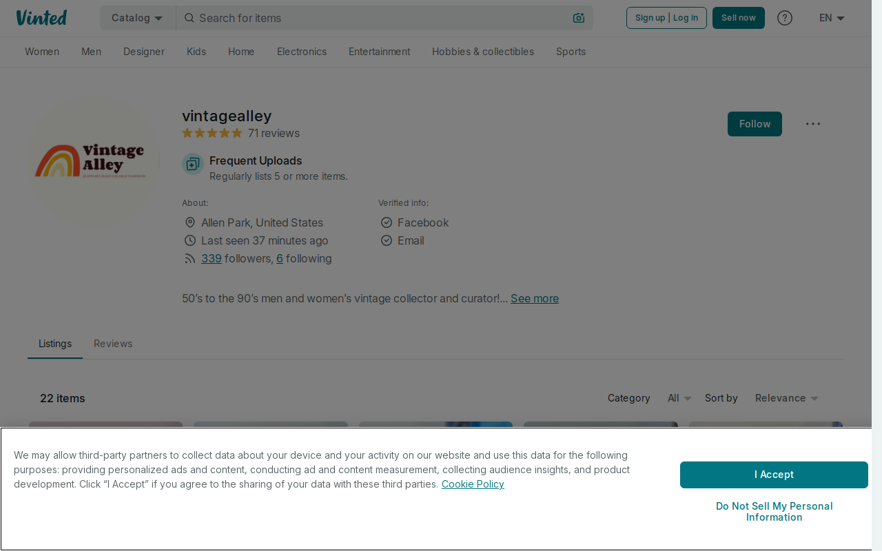 Vintage Alley website preview