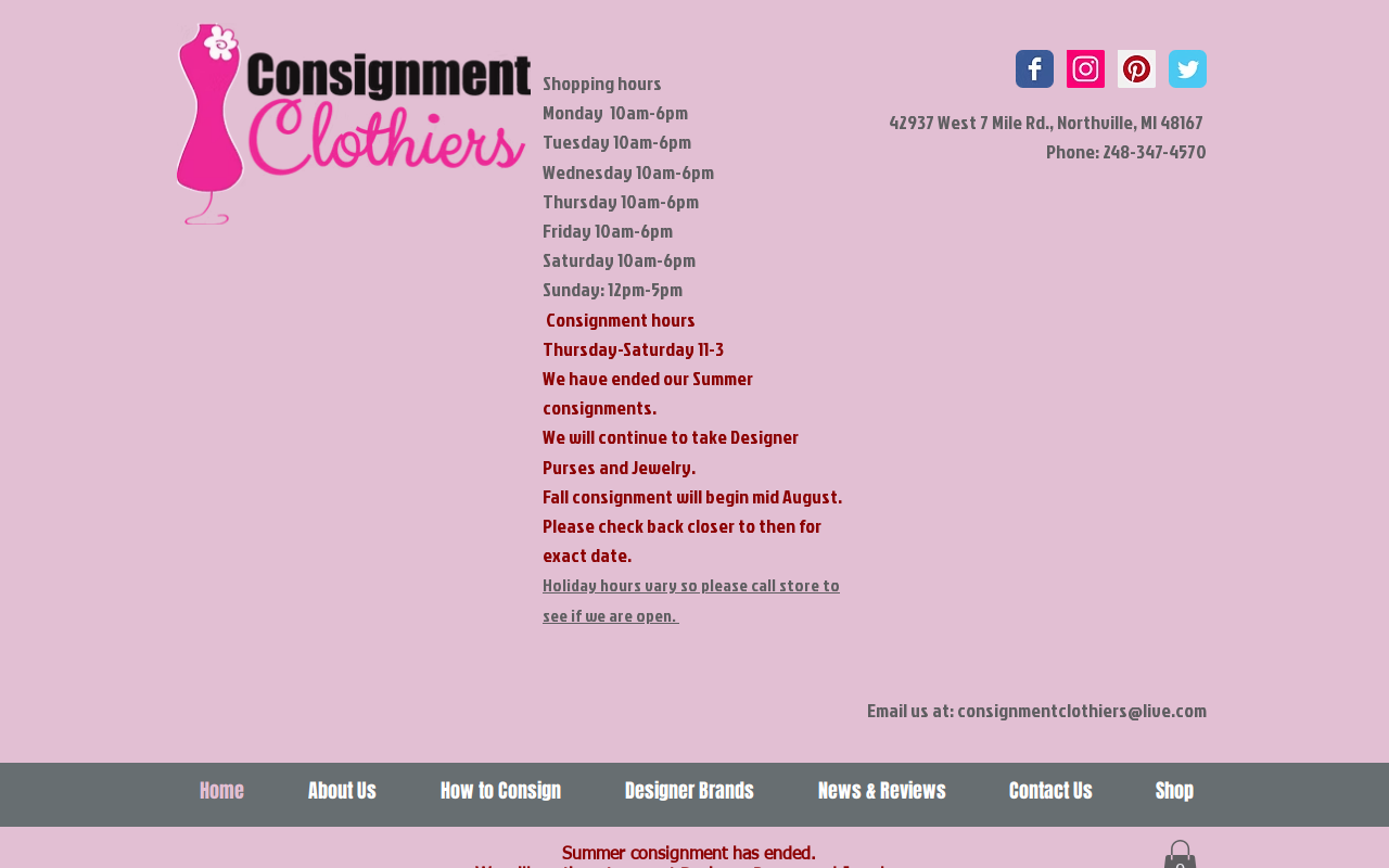 Consignment Clothiers website preview