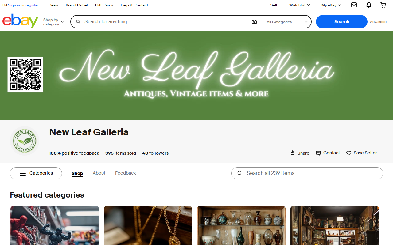 New Leaf Galleria website preview