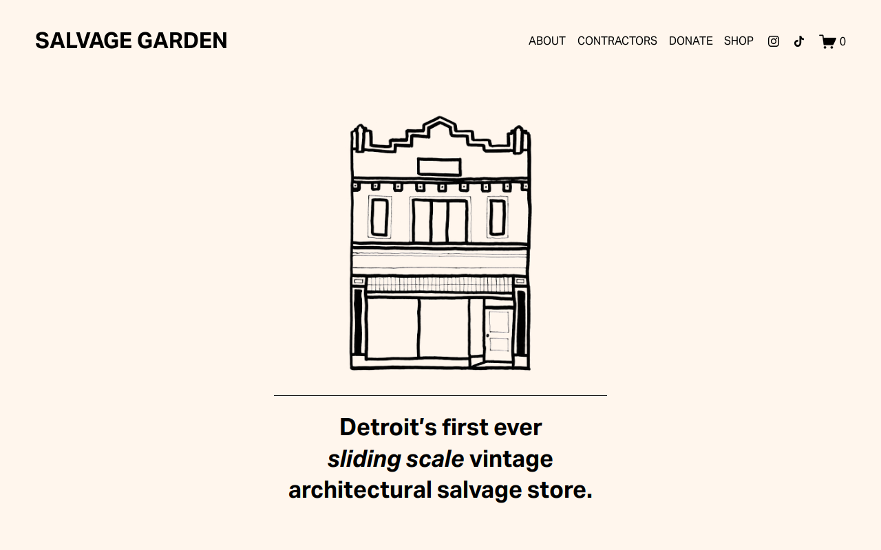 Salvage Garden website preview
