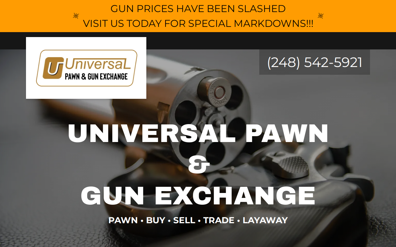 Universal Gold and Gun Exchange website preview