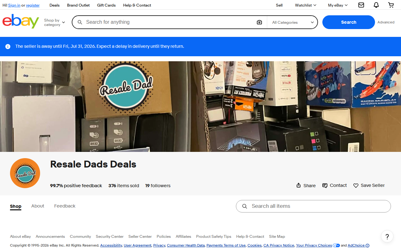 Dads Resale Deals website preview
