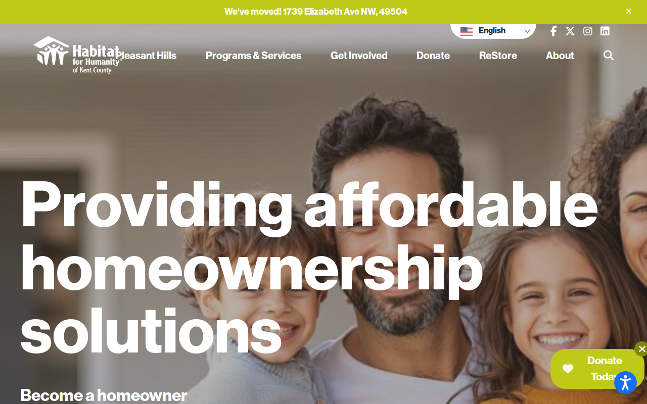 Habitat For Humanity Restore website preview