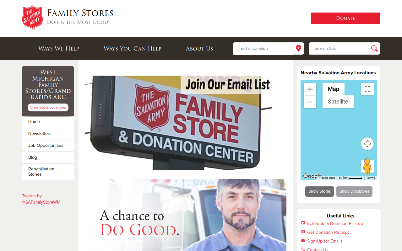 The Salvation Army Family Store and Donation Center website preview