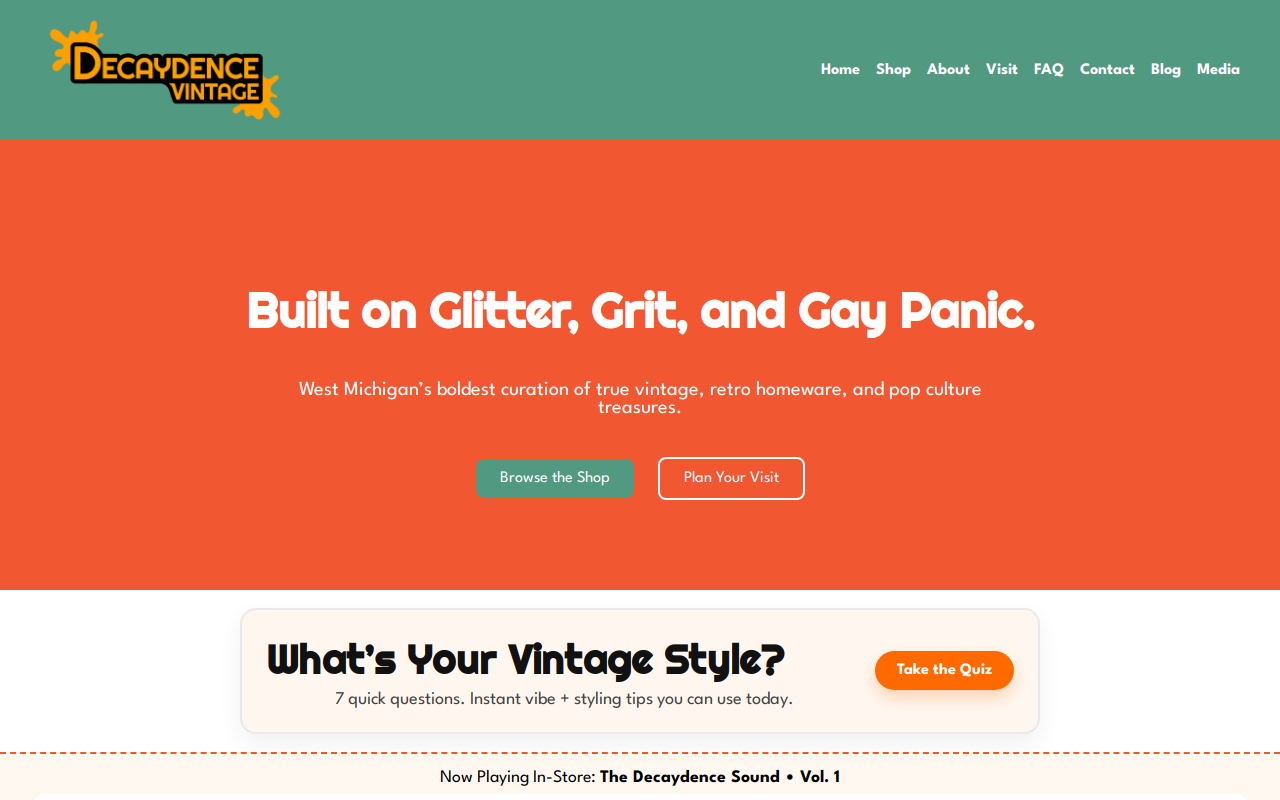 Decaydence Vintage website preview