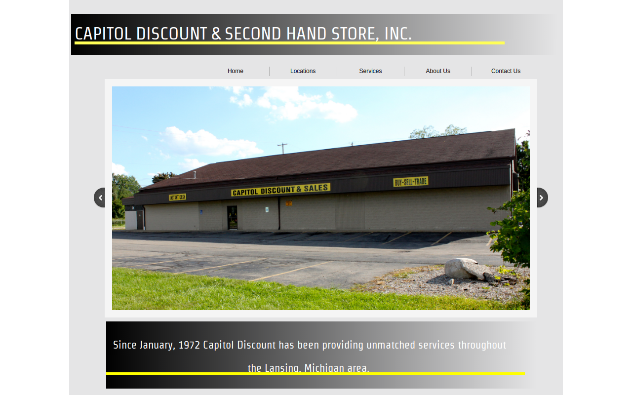 Capitol Discount and Second Hand website preview