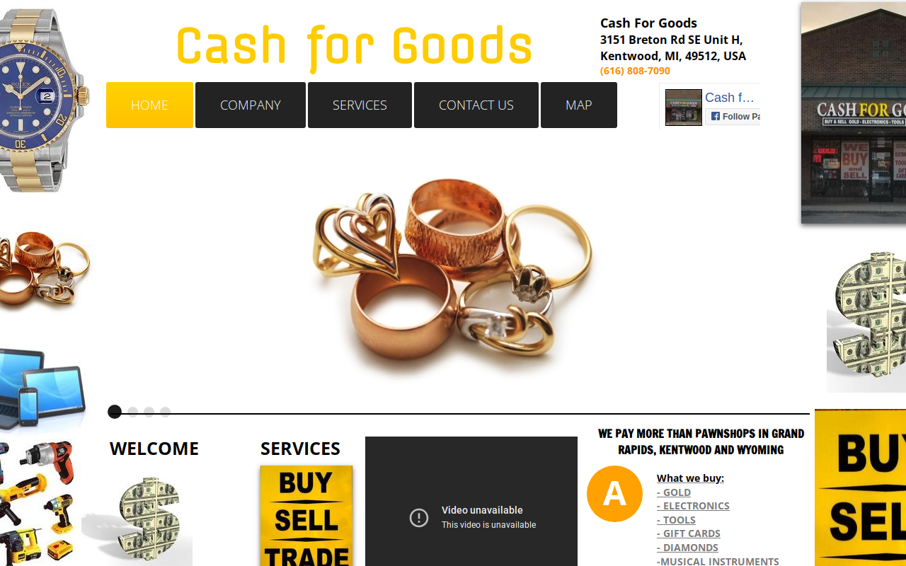 Cash for Goods website preview