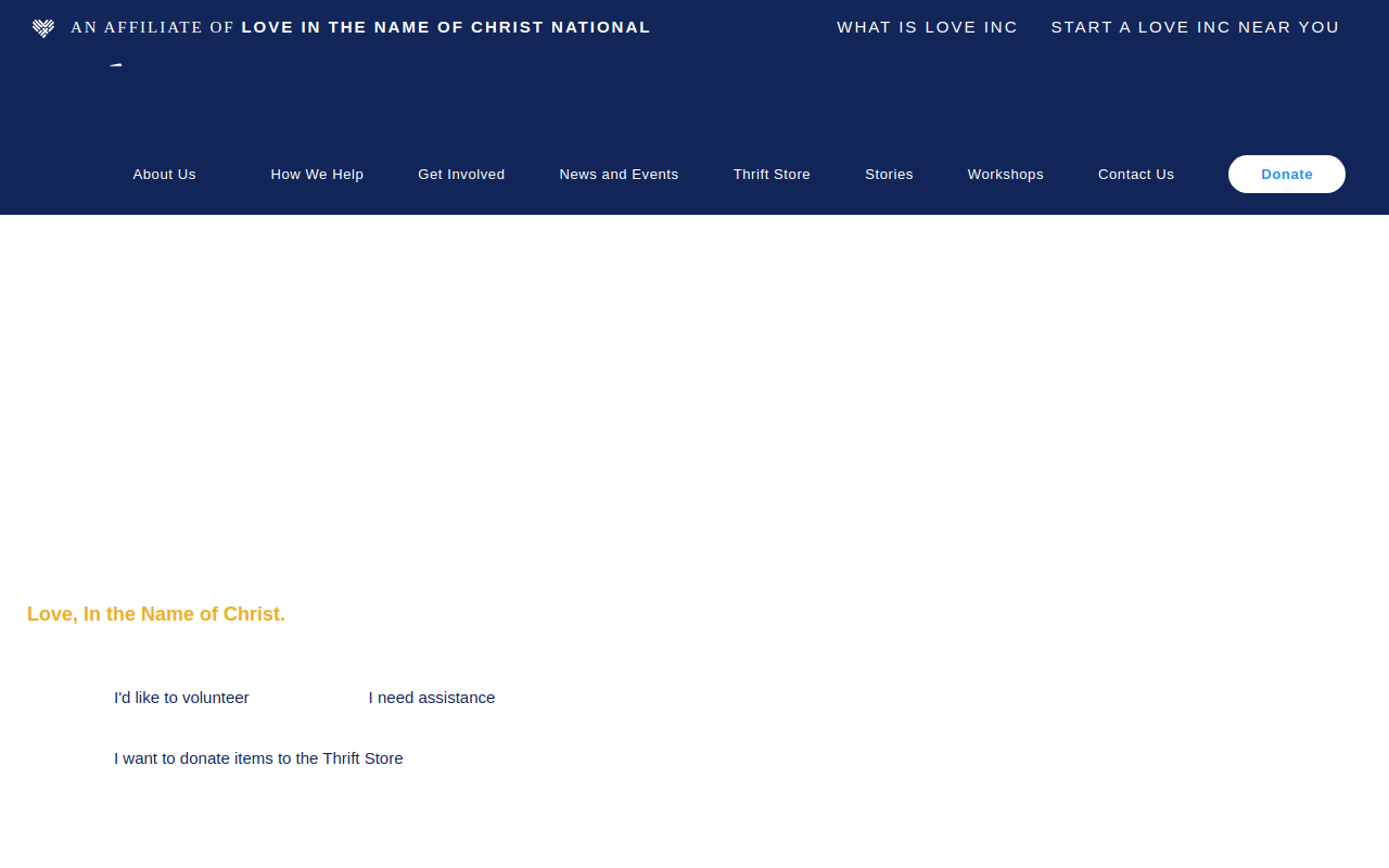 Love INC Thrift Store website preview