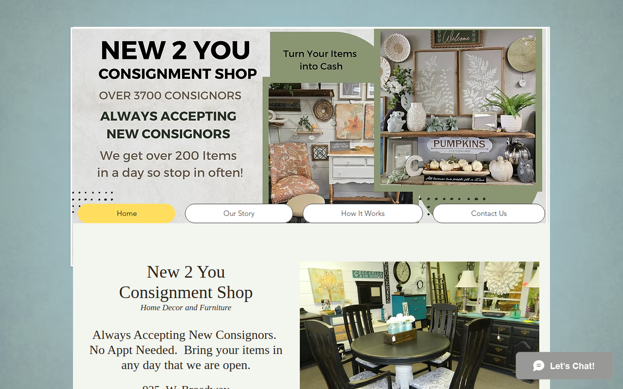 New 2 You Consignment Shop website preview